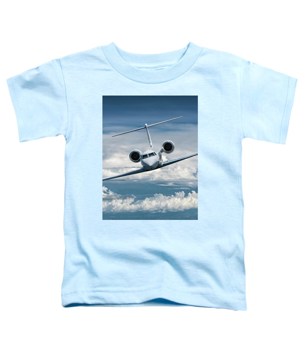 Gulfstream V Business Jet Toddler T-Shirt featuring the mixed media Gulfstream V Business Jet by Erik Simonsen