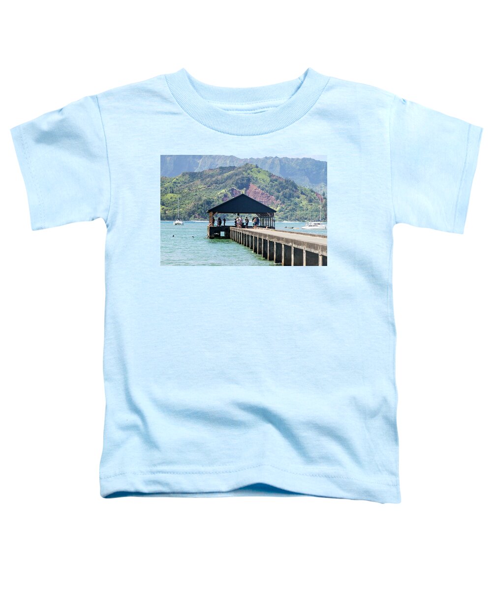 Pier Toddler T-Shirt featuring the photograph Hanalei Day by Reefyarea