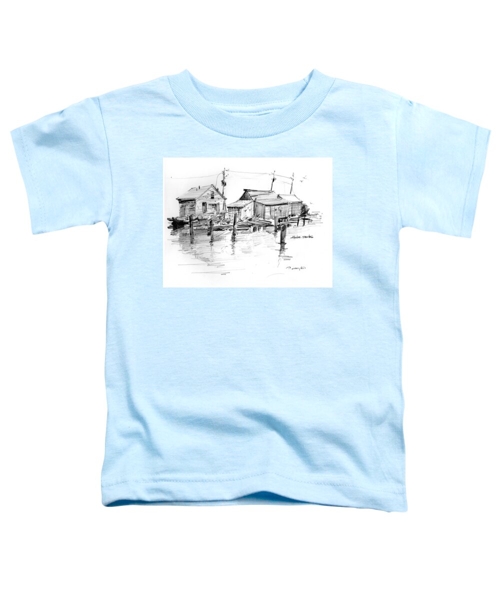 Visco Toddler T-Shirt featuring the painting Harbor Shacks by P Anthony Visco