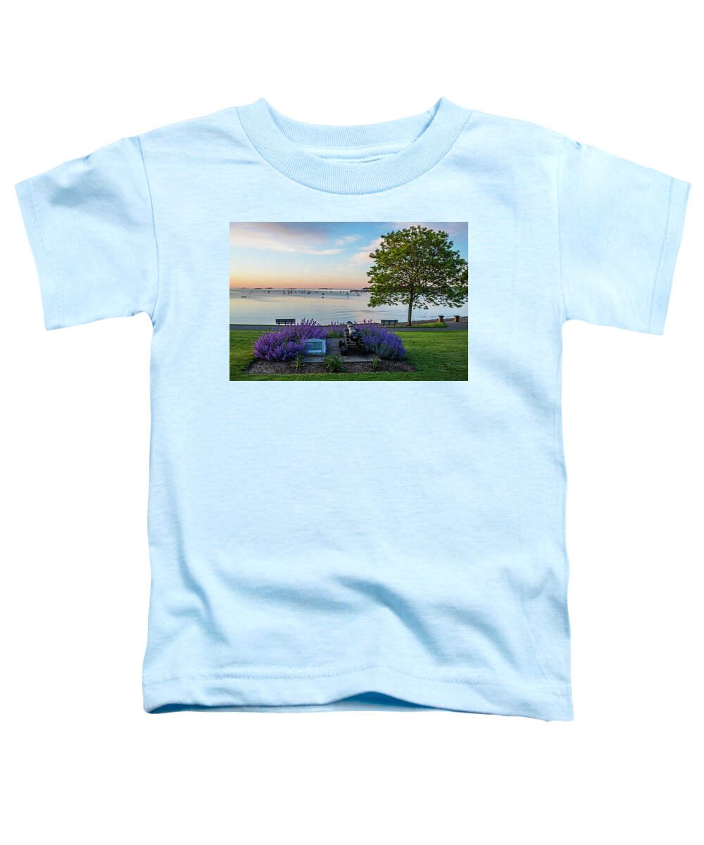 Beverly Toddler T-Shirt featuring the photograph Independence Park Beverly MA Morning Light Cannon Statue by Toby McGuire