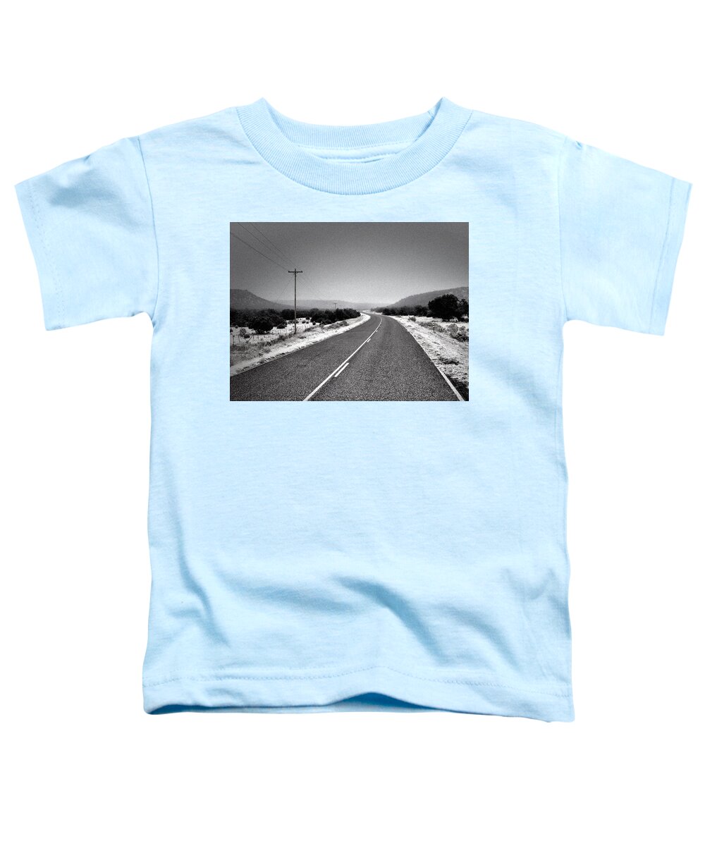 Roads Toddler T-Shirt featuring the photograph Into The Fog by Brad Hodges