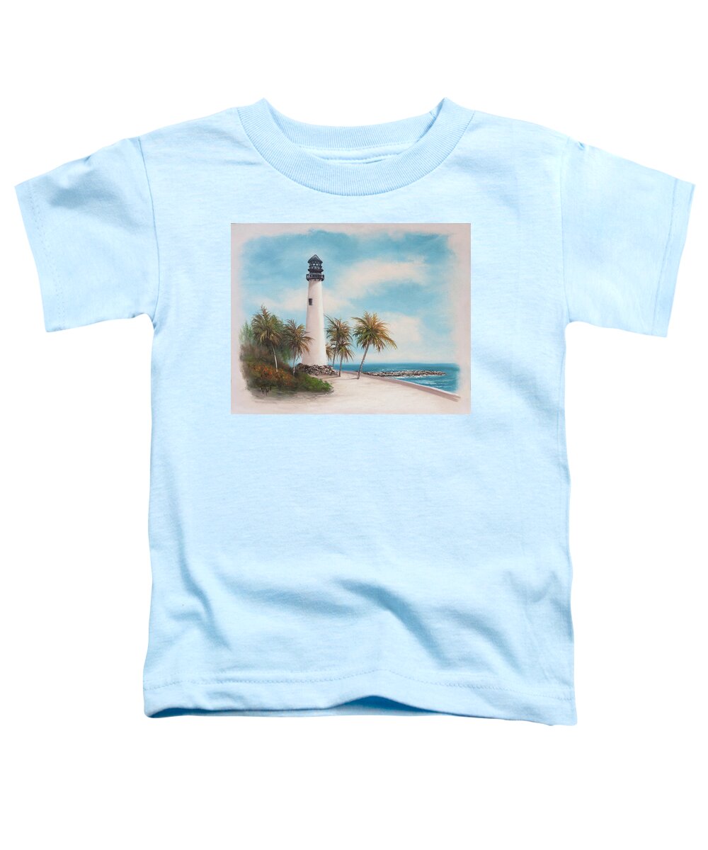 Lighthouse Toddler T-Shirt featuring the painting Key Biscayne Lighthouse by Lynne Pittard