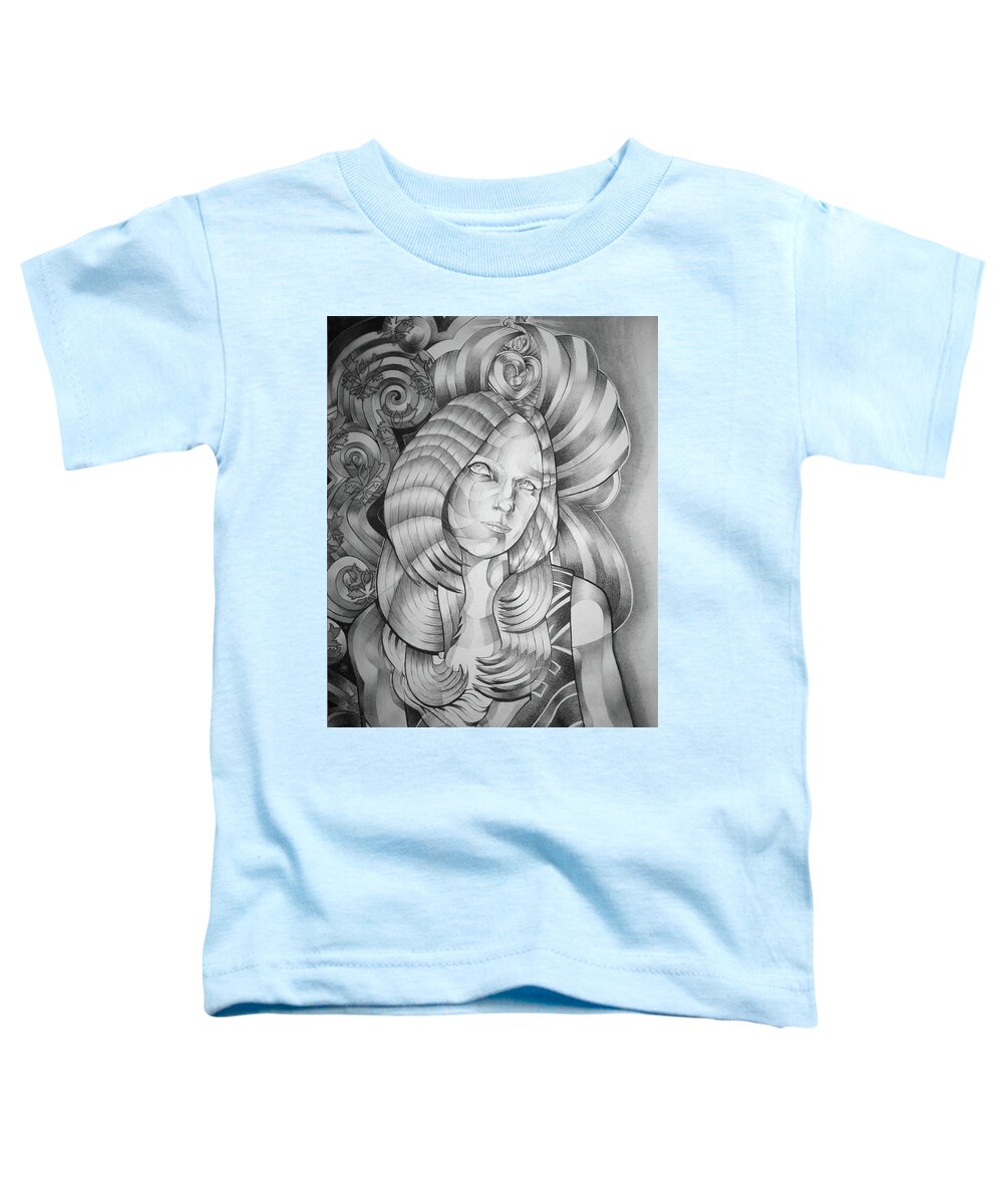 Art Toddler T-Shirt featuring the drawing Krs10 by Myron Belfast