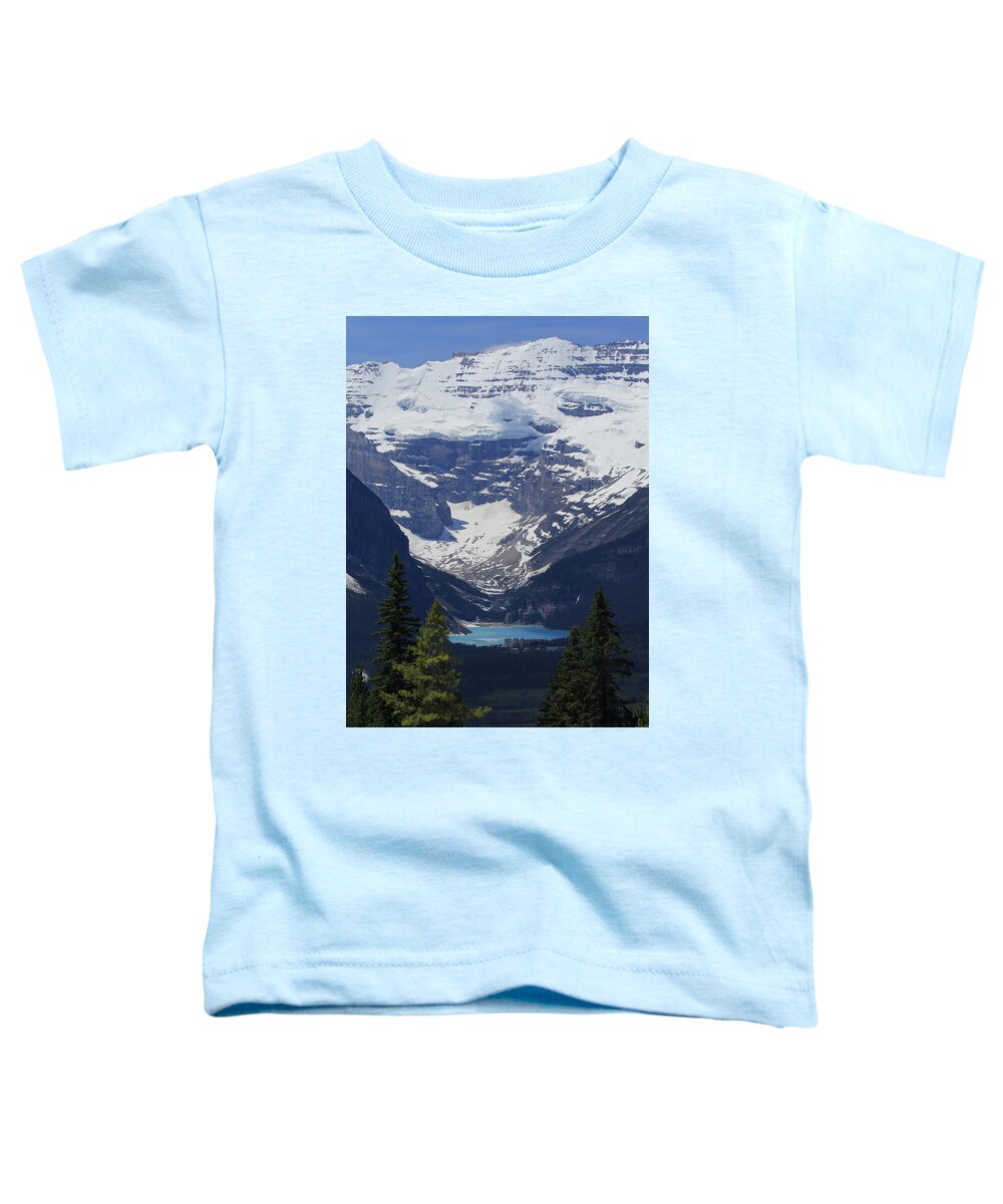 Lake Toddler T-Shirt featuring the photograph Lake Louise Long Distance by Coby Cooper