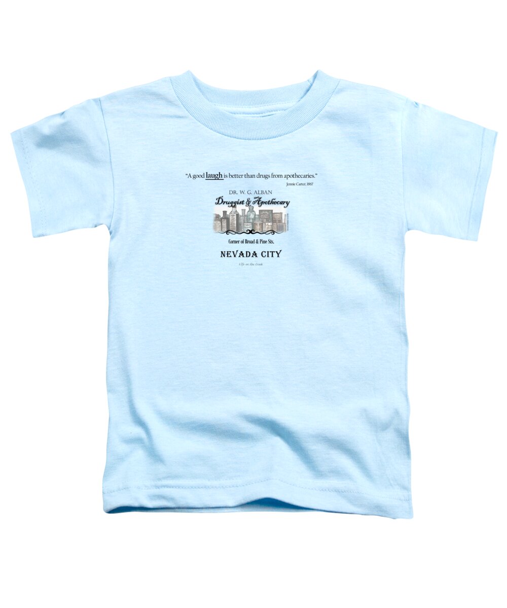 Jennie Carter Toddler T-Shirt featuring the digital art Laughter is the Best Medicine - Apothecary by Lisa Redfern