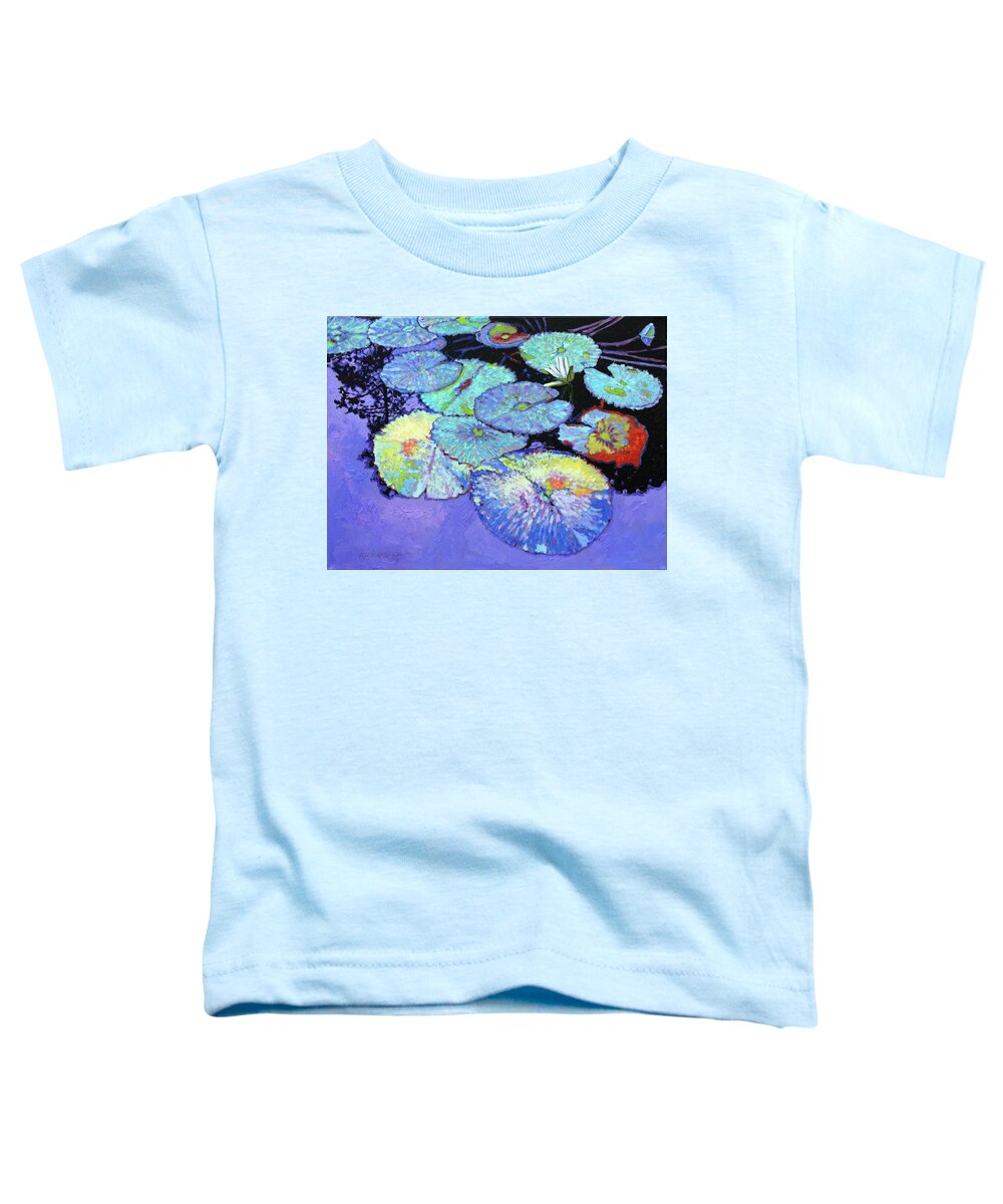 Water Lily Toddler T-Shirt featuring the painting Lily Pad Composition by John Lautermilch