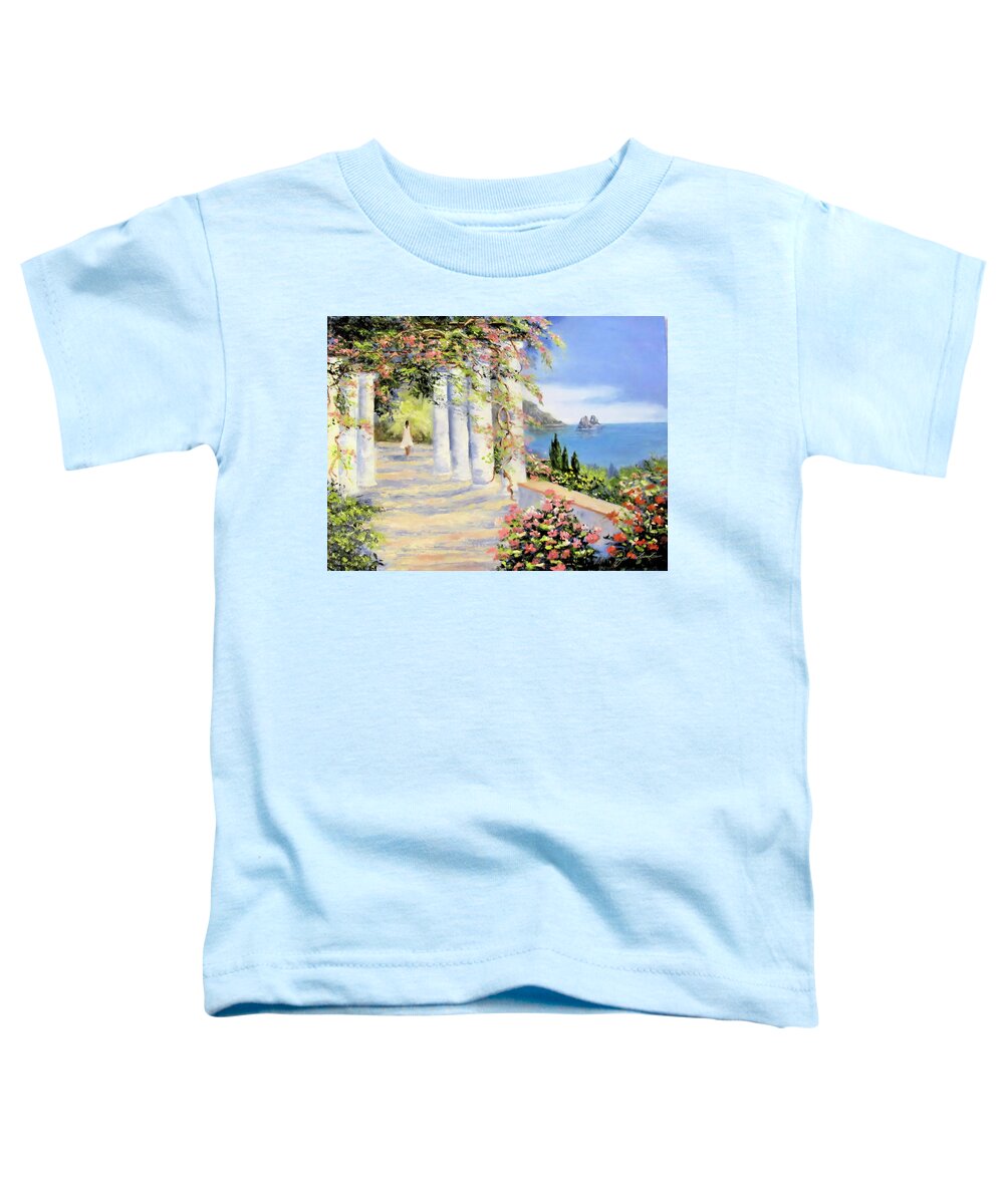 Flowers Toddler T-Shirt featuring the painting Mediterranean Stroll by Joel Smith