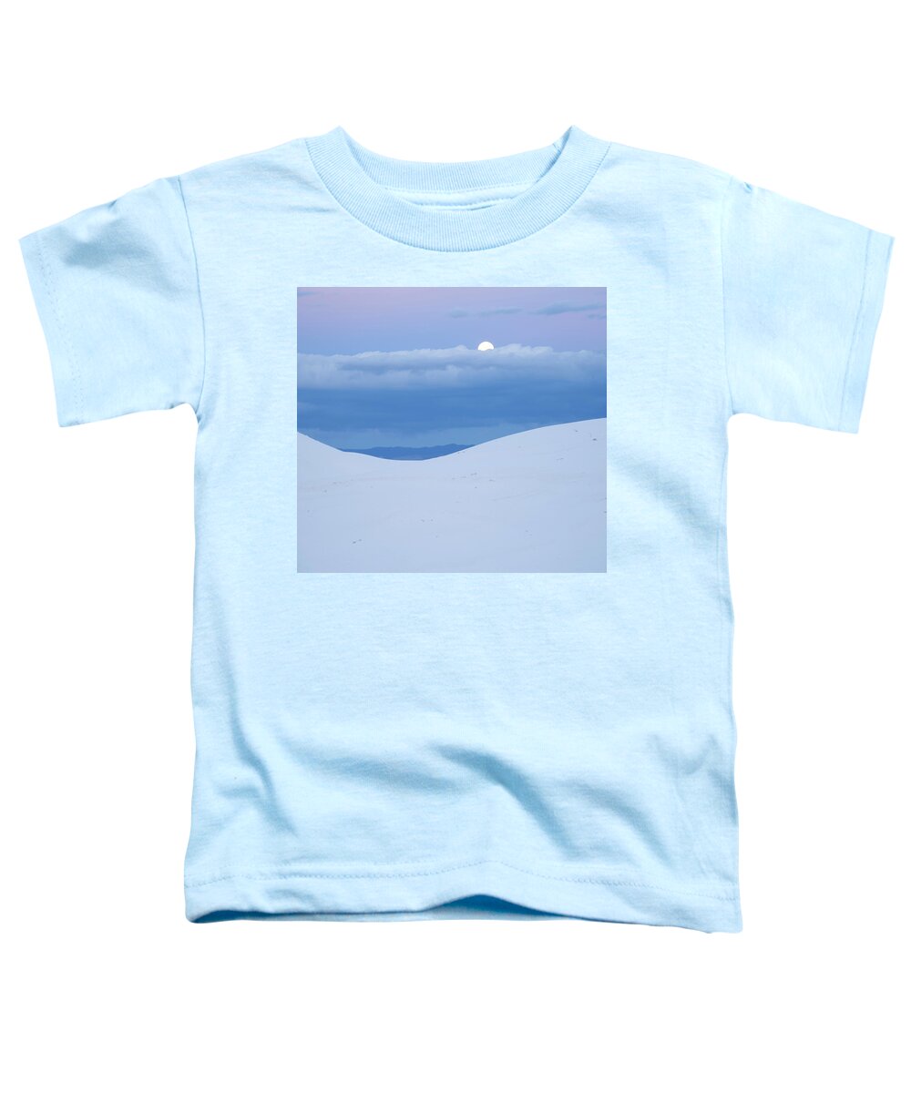 00557664 Toddler T-Shirt featuring the photograph Moon And Dune, White Sands Nm, New Mexico by Tim Fitzharris
