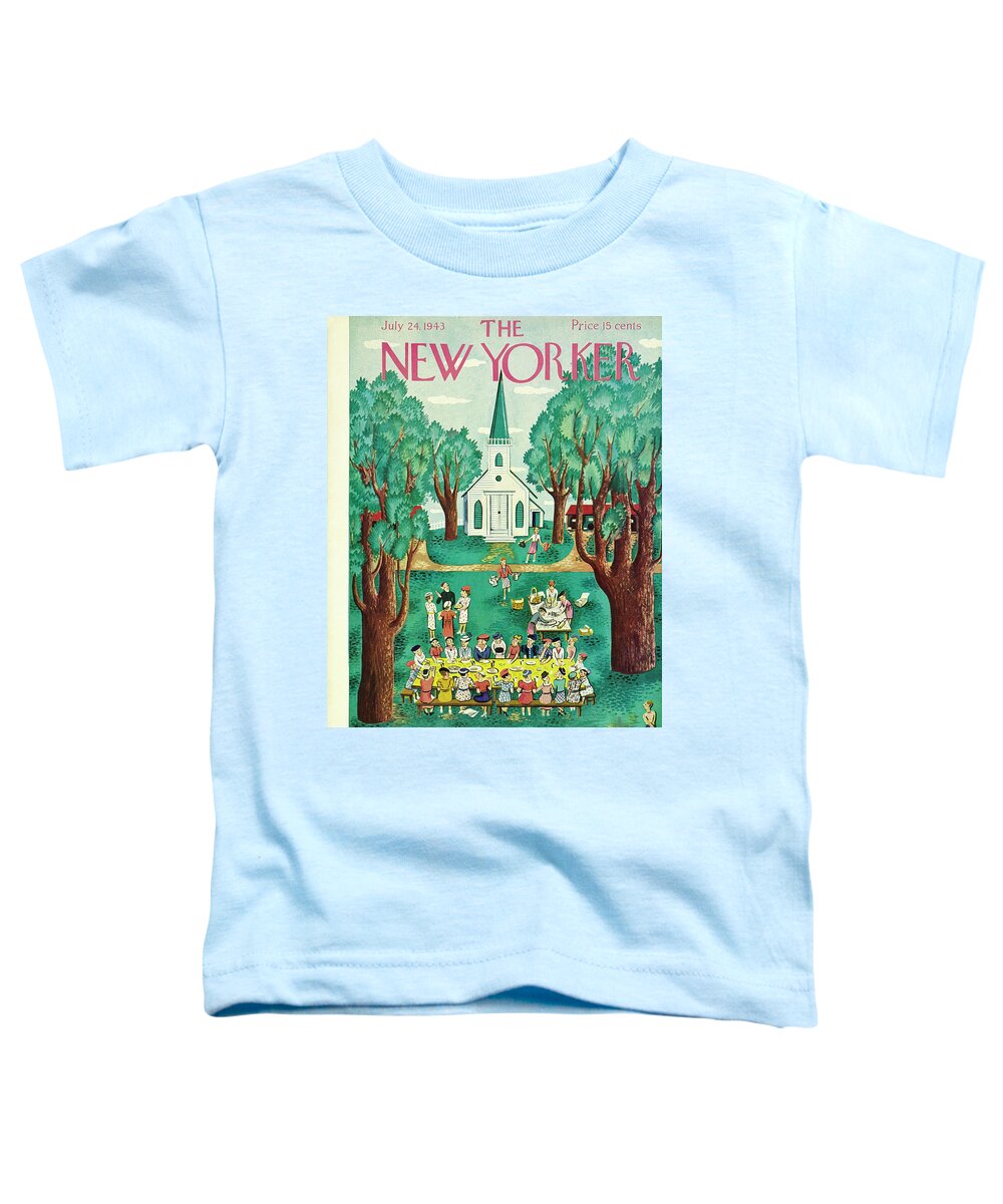 Religion Toddler T-Shirt featuring the painting New Yorker July 24 1943 by Ilonka Karasz