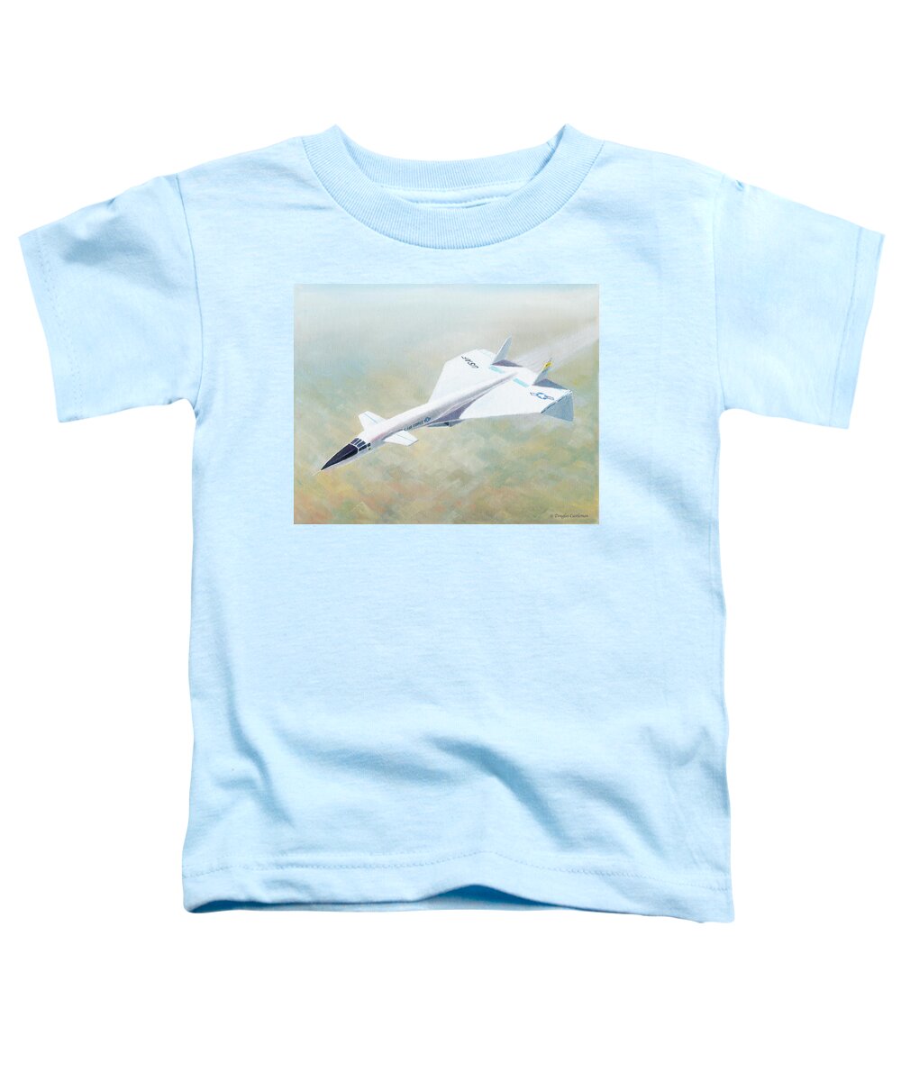 Bomber Toddler T-Shirt featuring the painting North American XB-70 by Douglas Castleman