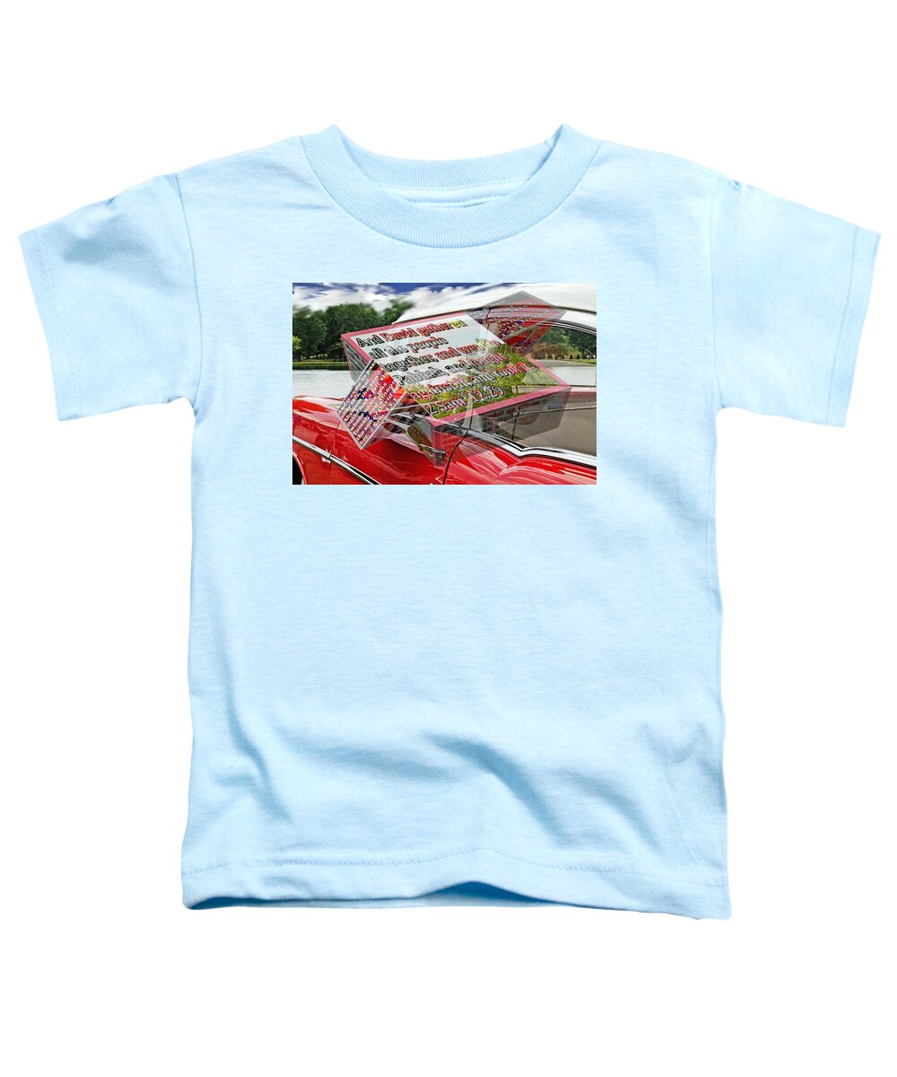 Cars Toddler T-Shirt featuring the digital art Old car with 3D text boxes by Karl Rose
