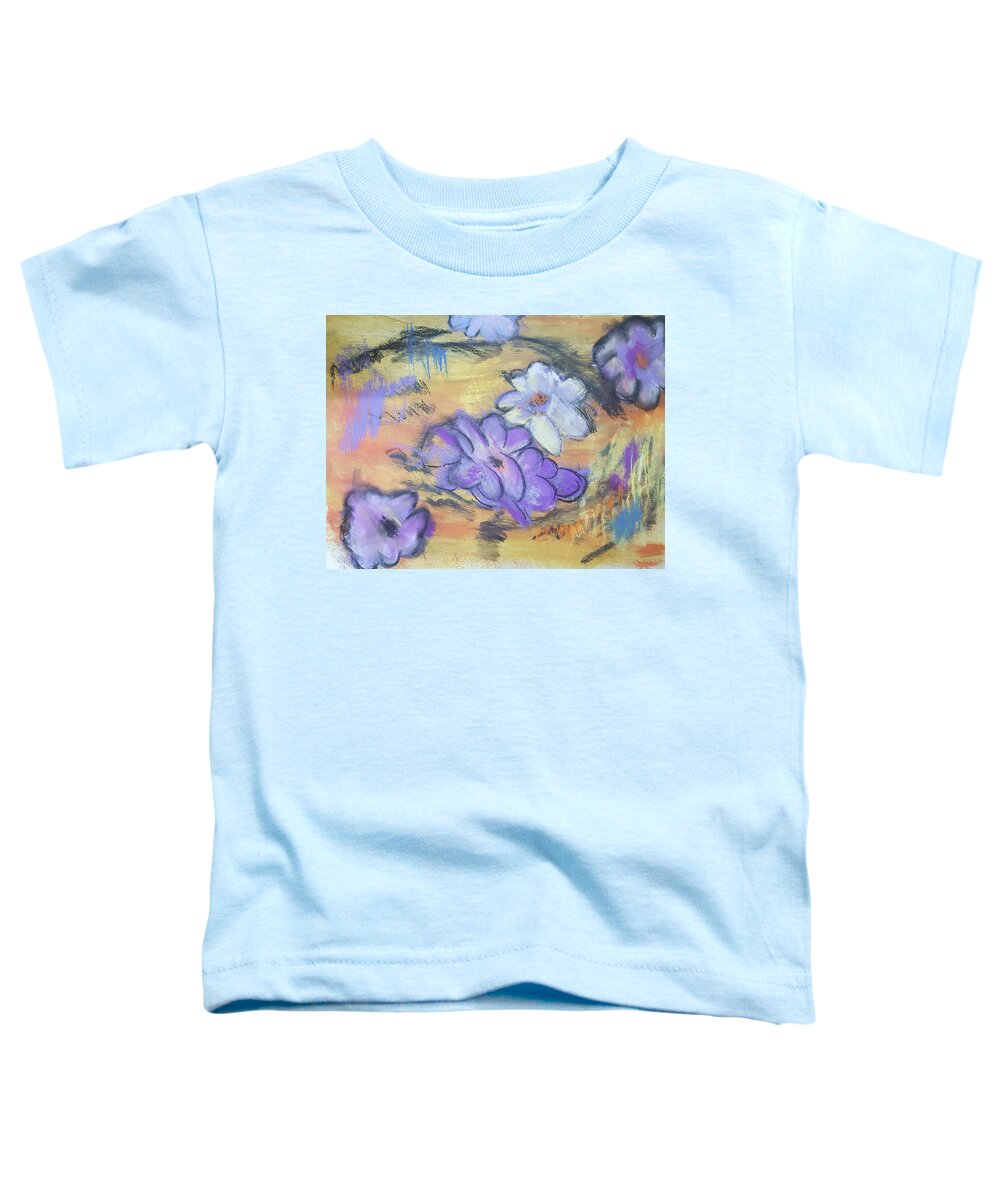 Pastels Art Toddler T-Shirt featuring the pastel Pastel Flowers in Abstract by Cathy Anderson