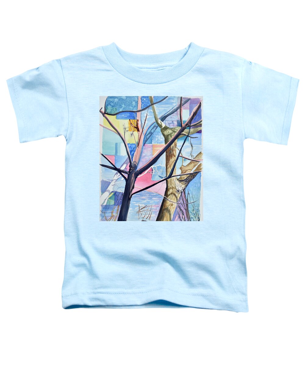 Trees Toddler T-Shirt featuring the painting Patchwork Trees by Tammy Nara
