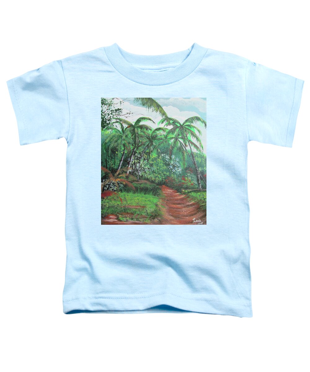 Palm Trees Toddler T-Shirt featuring the painting Peaceful Path by Luis F Rodriguez