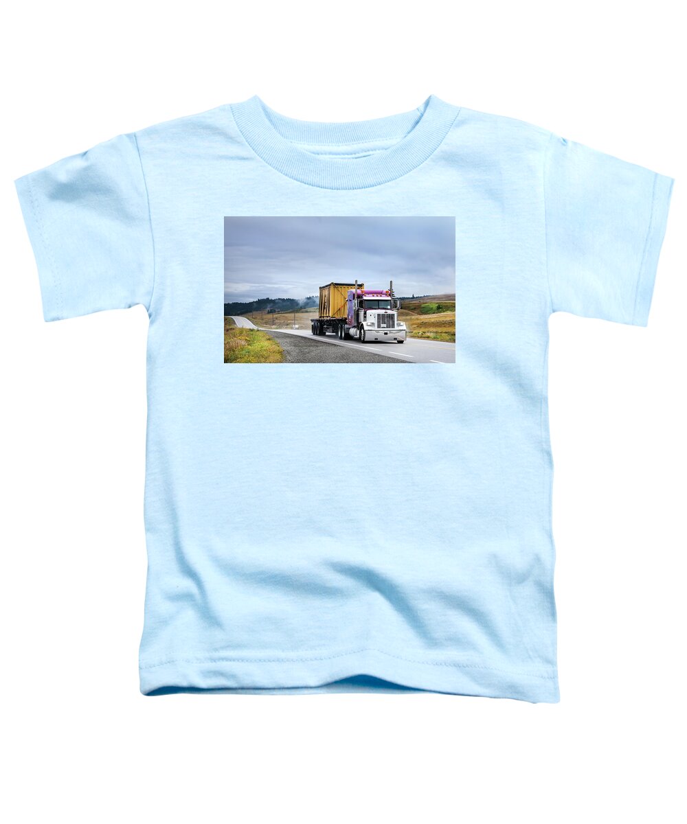Theresa Tahara Toddler T-Shirt featuring the photograph Peterbilt After The Rain by Theresa Tahara