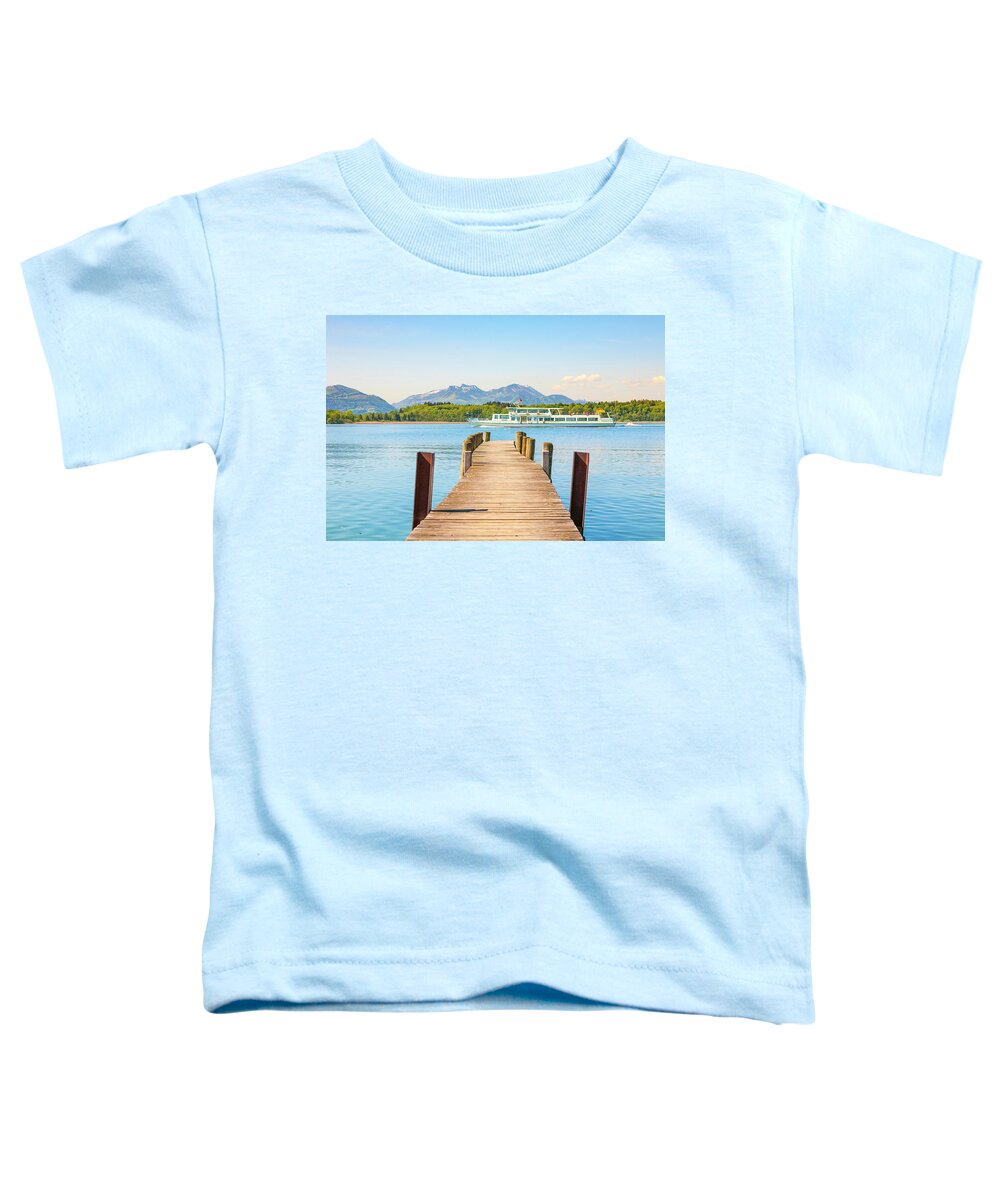 Pier Over Germany Lake Fine by Chiemsee Marco Arduino T-Shirt Toddler In - America Art