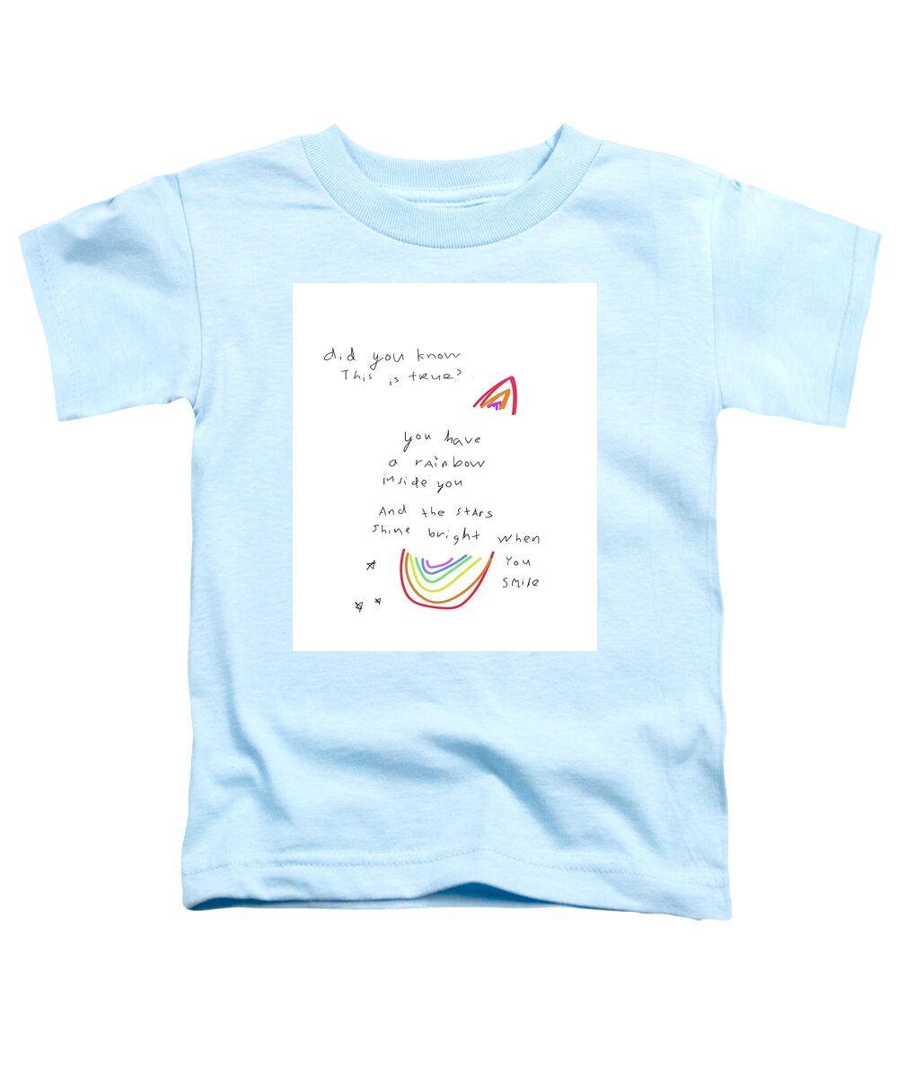 Rainbow Toddler T-Shirt featuring the drawing Rainbow by Ashley Rice