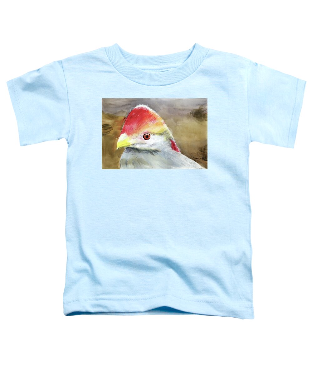 Nature Toddler T-Shirt featuring the painting Red Crested Turaco by Anil Nene