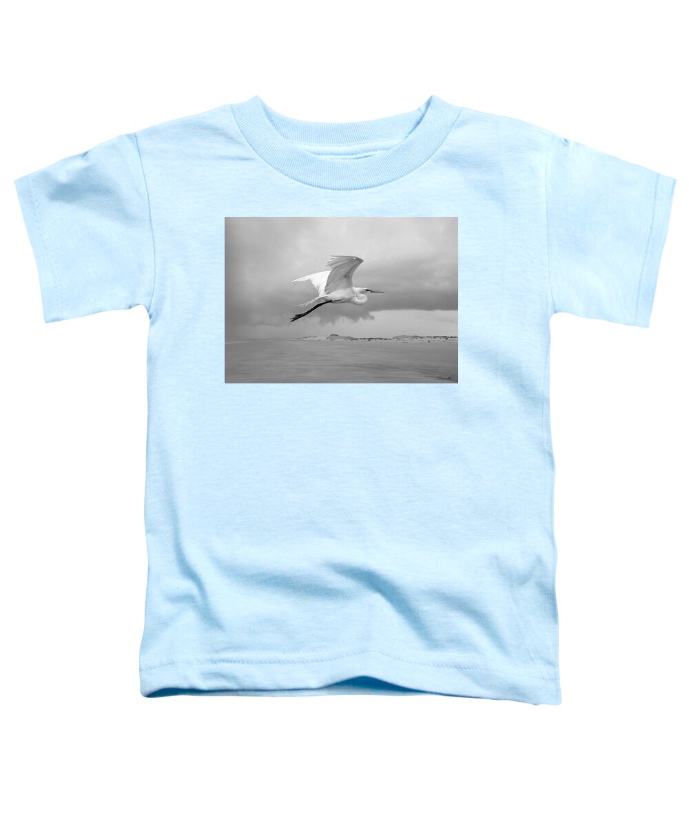 Bird Toddler T-Shirt featuring the digital art Retreat from Coming Storm by M Spadecaller