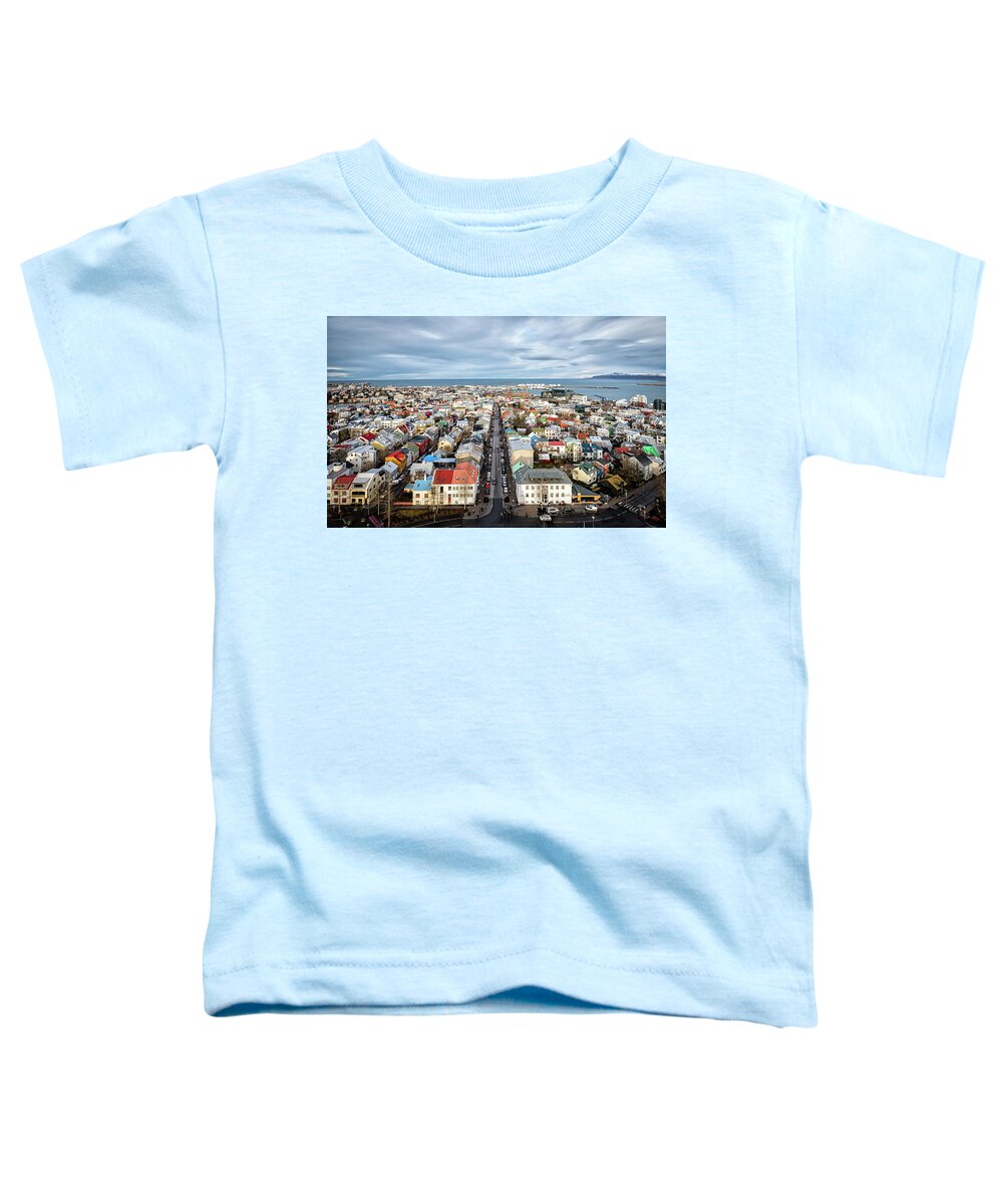Hallgrimskirkja Toddler T-Shirt featuring the photograph Reykjavik City 1 by Nigel R Bell