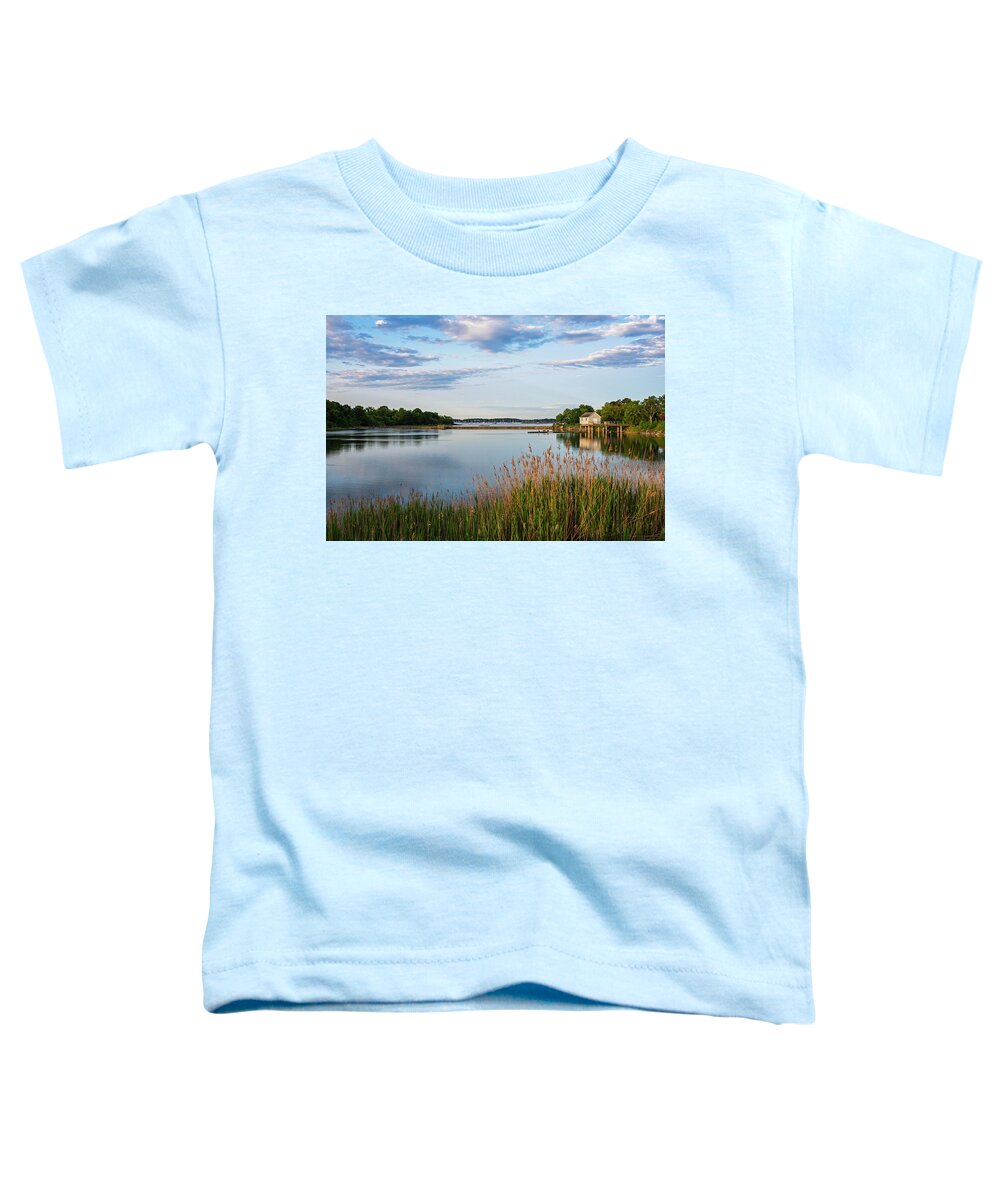 Salem Toddler T-Shirt featuring the photograph Salem MA Smith Pool and Cat Cove Winter Island by Toby McGuire
