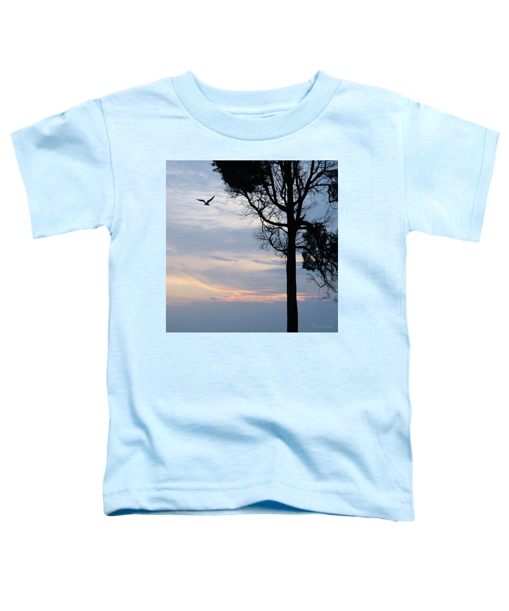 Catawba Toddler T-Shirt featuring the photograph Seagull Sunset At Catawba by Terri Harper