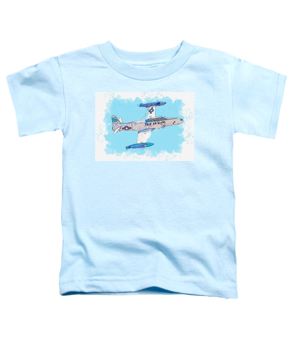 Plane Toddler T-Shirt featuring the painting Shooting Star watercolor by Ahmet Asar by Celestial Images