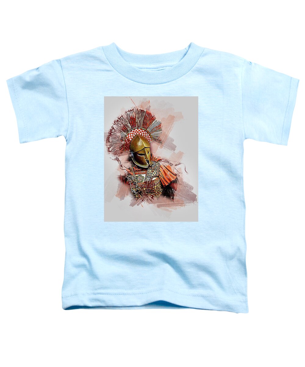 Spartan Warrior Toddler T-Shirt featuring the painting Spartan Hoplite - 39 by AM FineArtPrints