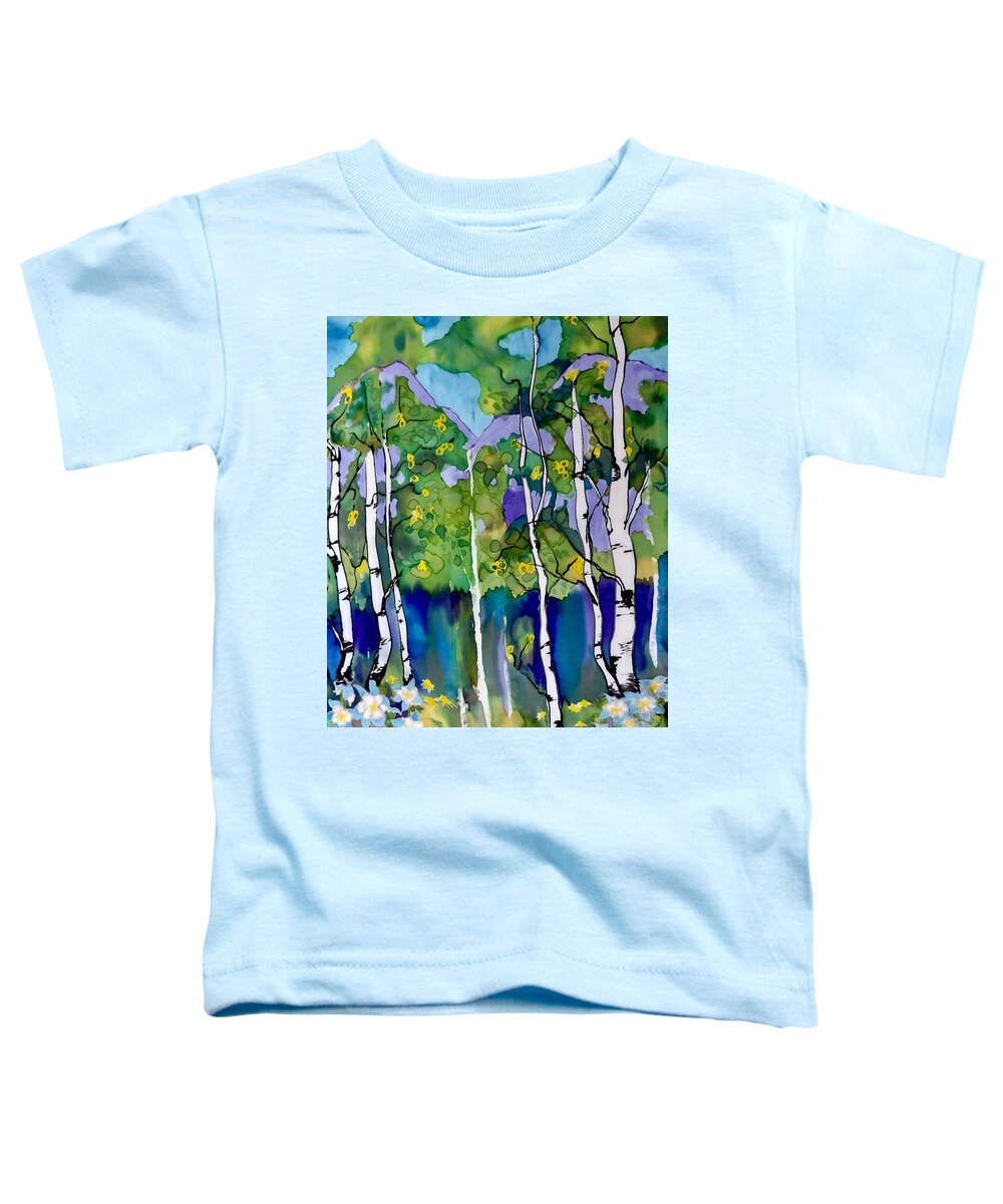 Summer Toddler T-Shirt featuring the painting Summer Aspen by Mary Gorman