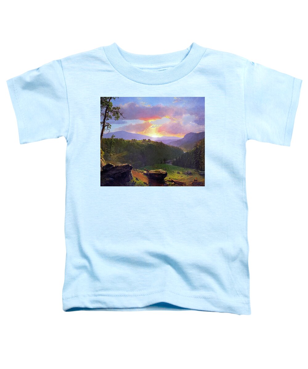 Landscape Toddler T-Shirt featuring the painting Sunset Over Big Rocks by David Lloyd Glover