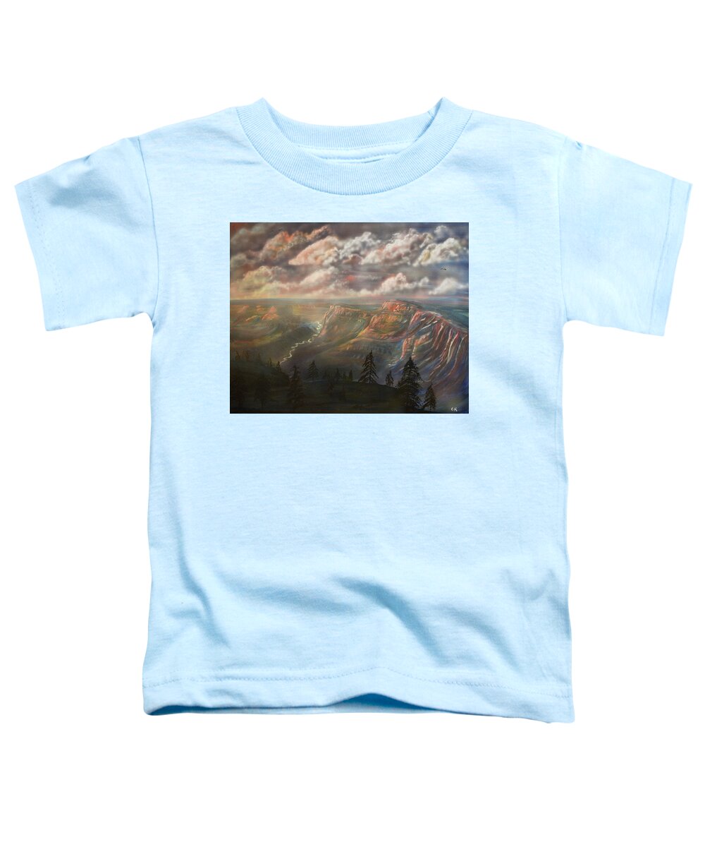 Grand Canyon Toddler T-Shirt featuring the painting Sunset over the Grand Canyon at Desert View Point by Chance Kafka