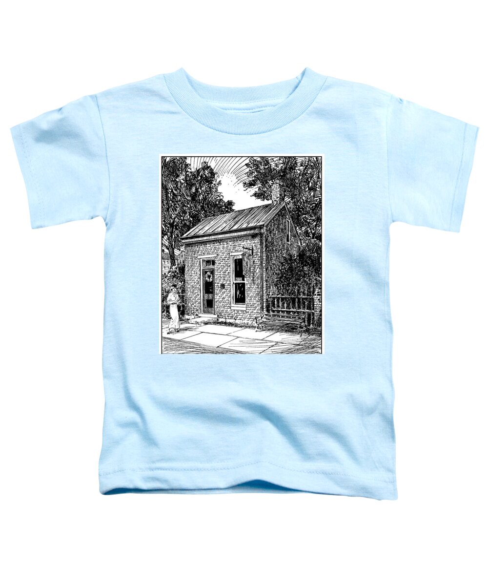 Pen Toddler T-Shirt featuring the drawing The Dr. McPhail Building in Historic Franklin Tennessee by Chris Ousley