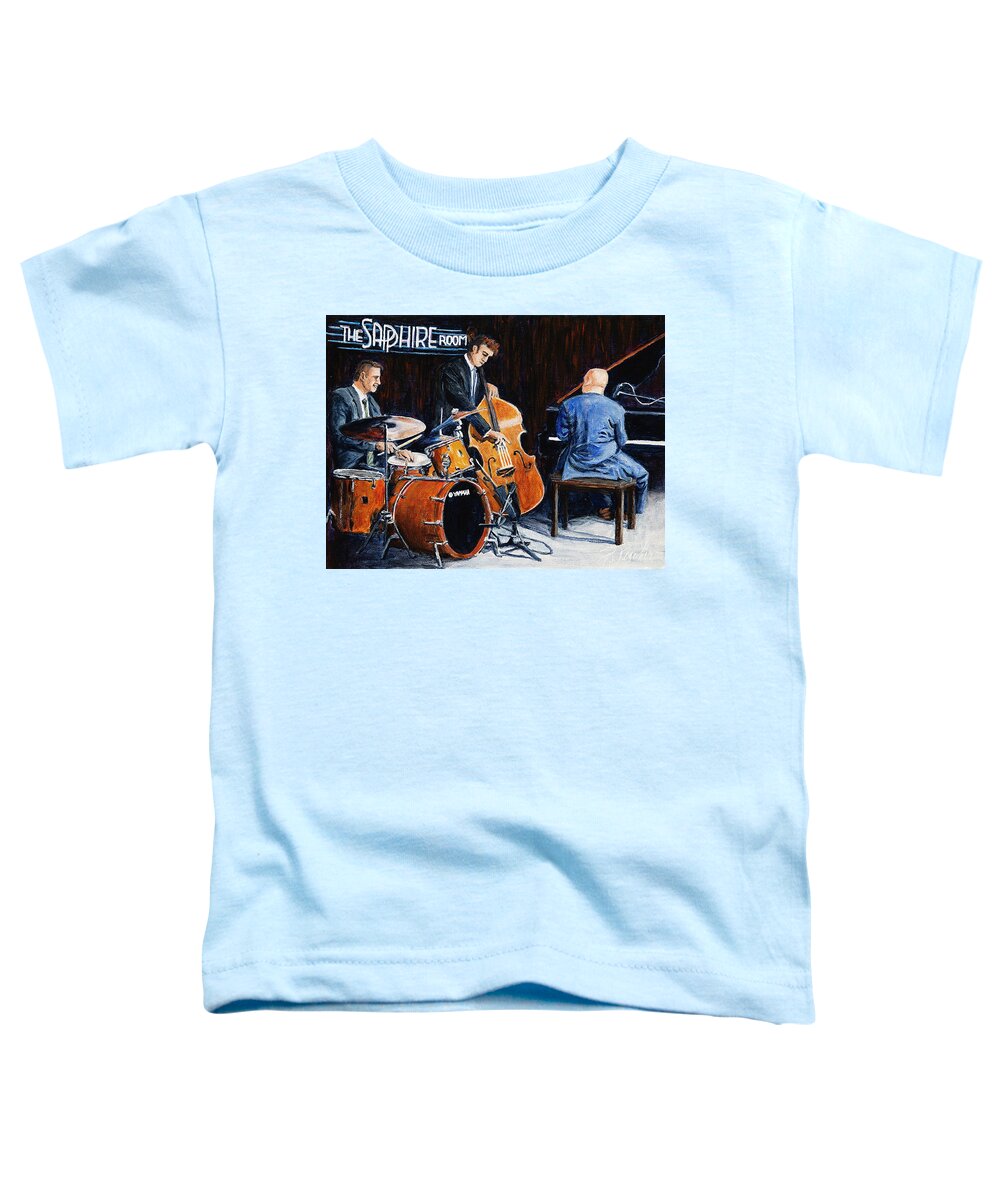Music Toddler T-Shirt featuring the painting The Sapphire Room by Bonnie Peacher