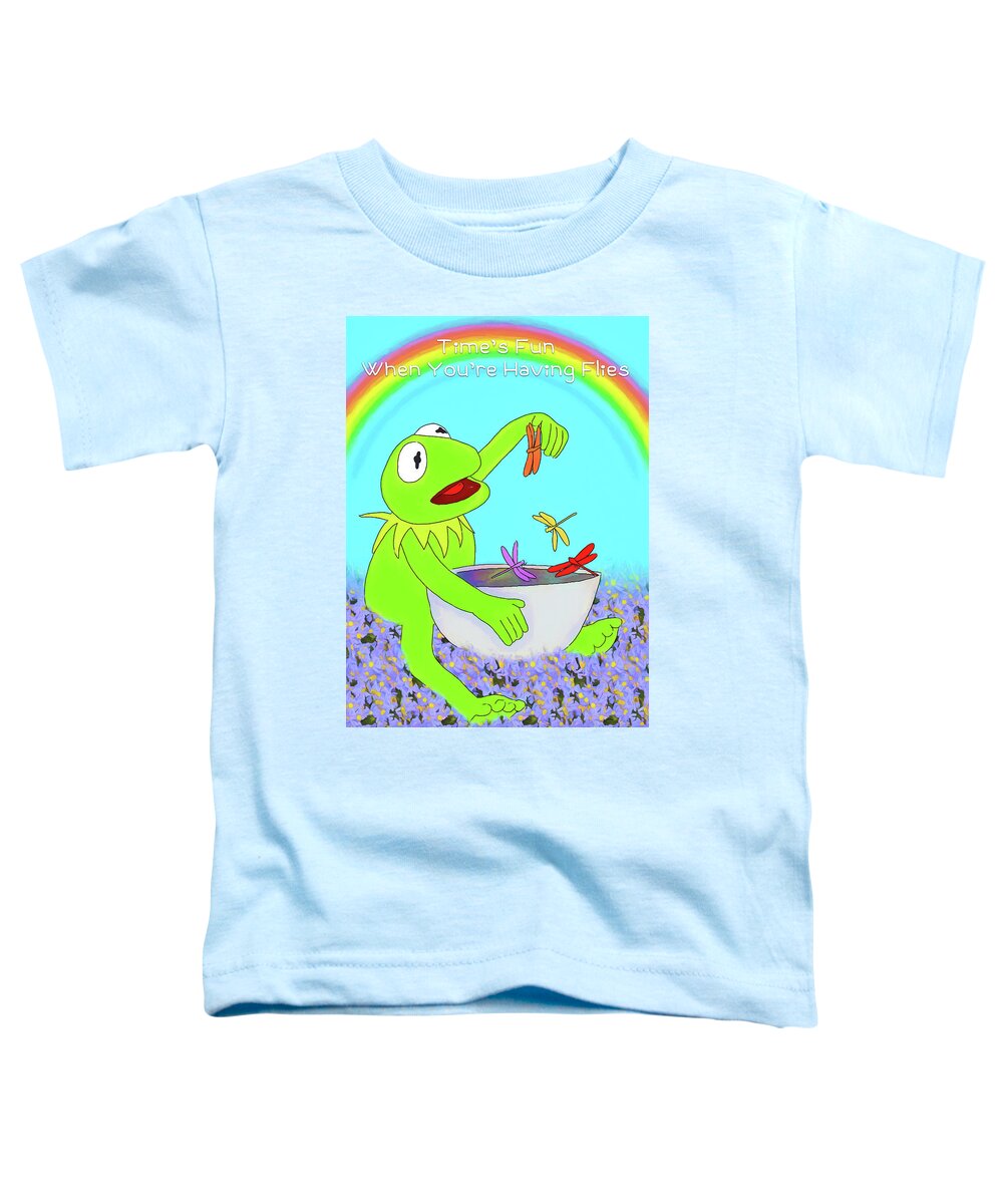 Frog Toddler T-Shirt featuring the digital art Time is Fun by John Haldane