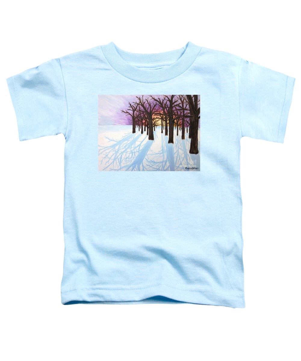  Toddler T-Shirt featuring the painting Winter Sunrise by C E Dill