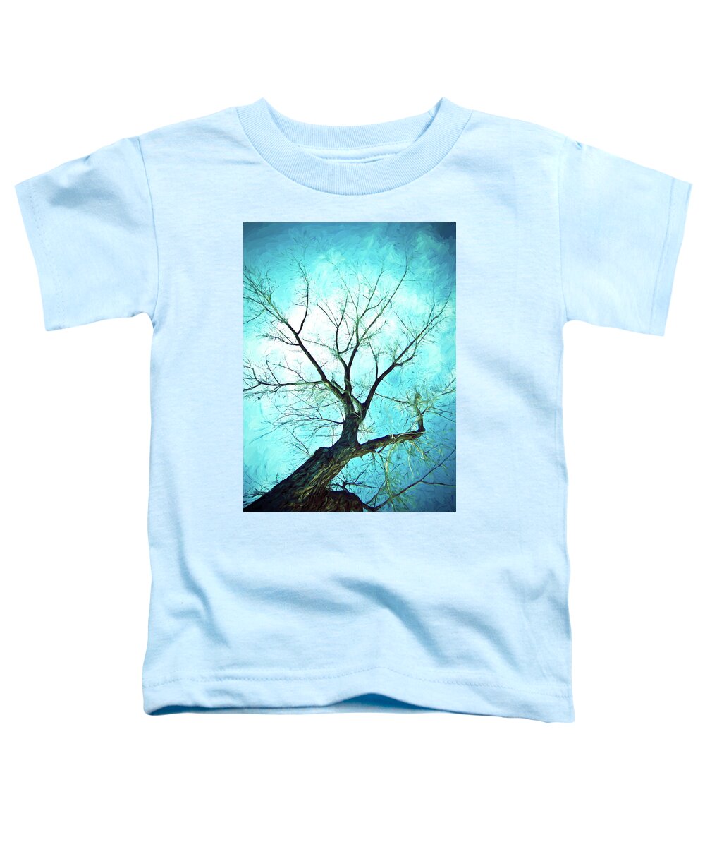Blue Toddler T-Shirt featuring the photograph Winter Tree Blue by James BO Insogna