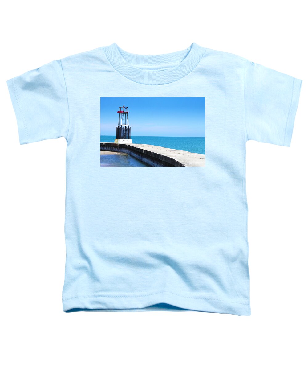 Architecture Toddler T-Shirt featuring the photograph Chicago Skyline North Avenue Beach Pier #2 by Patrick Malon