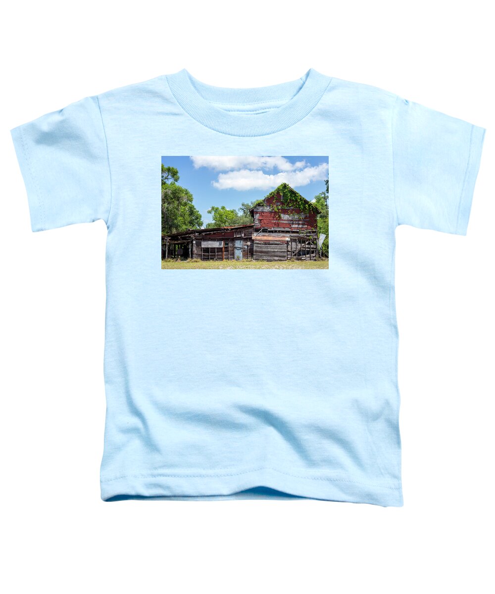 Barn Toddler T-Shirt featuring the photograph Old Florida Barn #1 by Dart Humeston