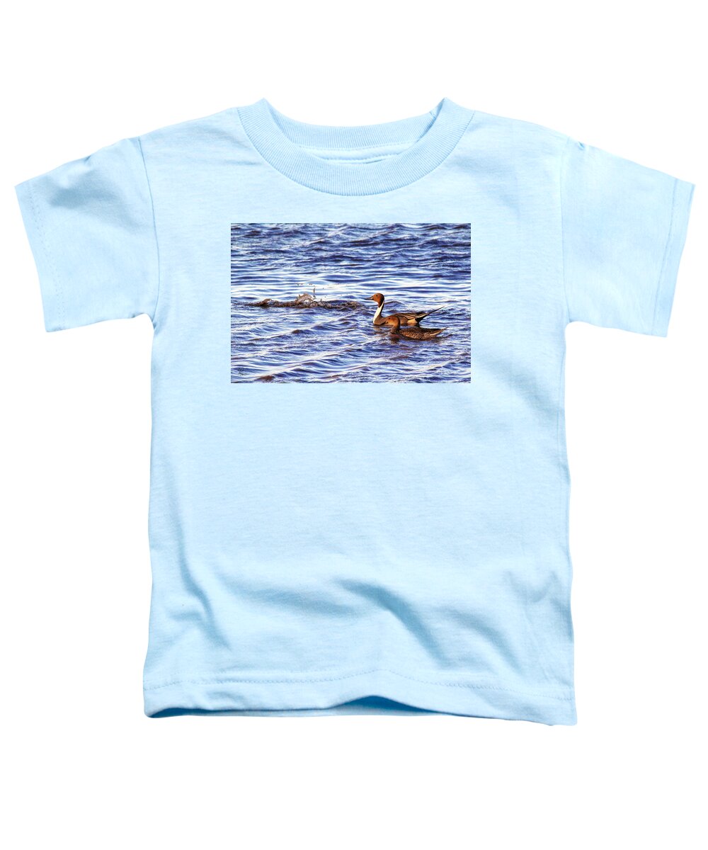 Ducks Unlimited Toddler T-Shirt featuring the photograph Only The Splash Remains #1 by Robert Harris