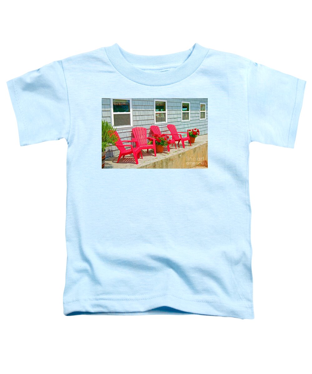 Red Toddler T-Shirt featuring the photograph Red Chairs #1 by Debbi Granruth