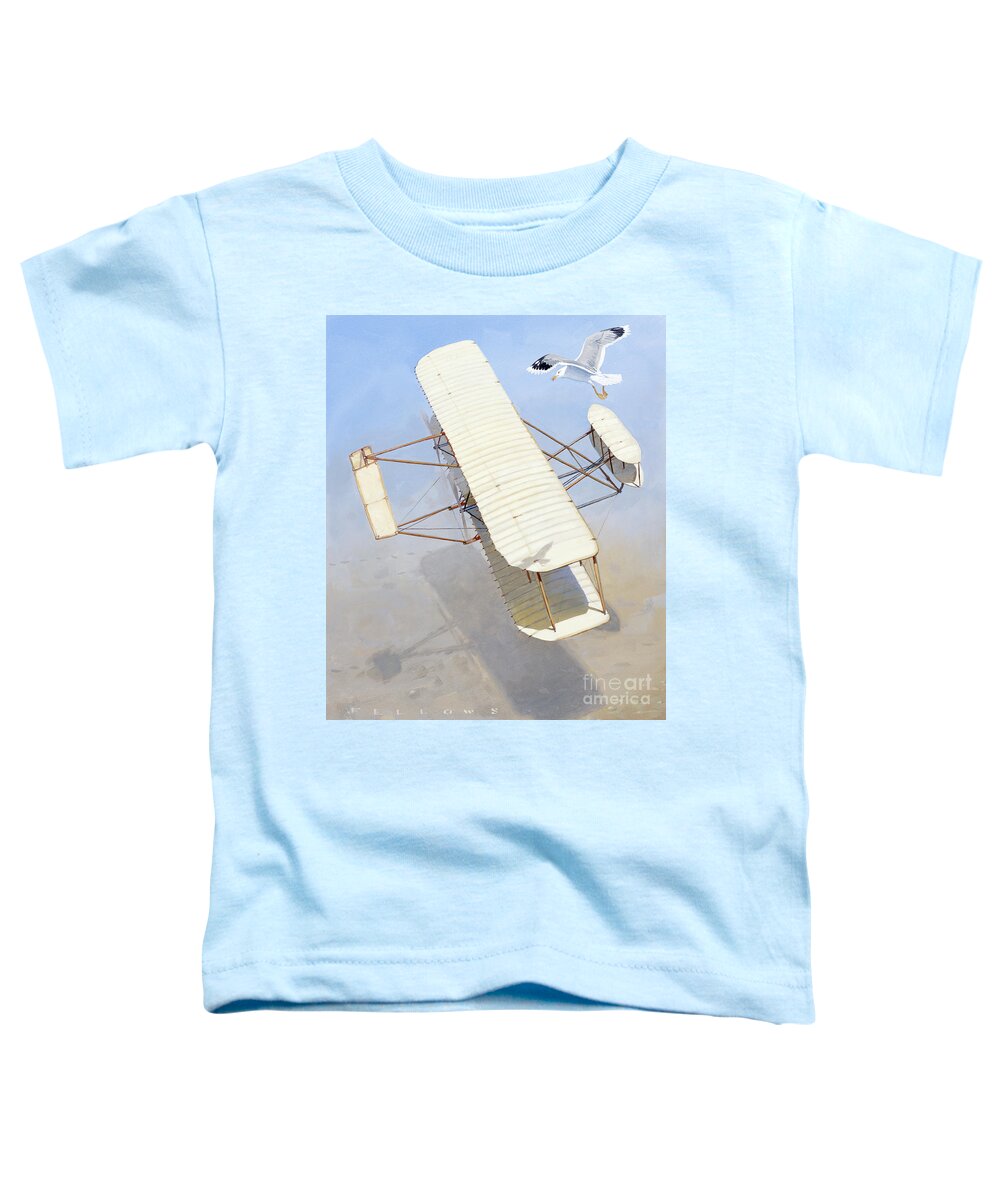 Aviation Toddler T-Shirt featuring the painting Wright Flyer by Jack Fellows