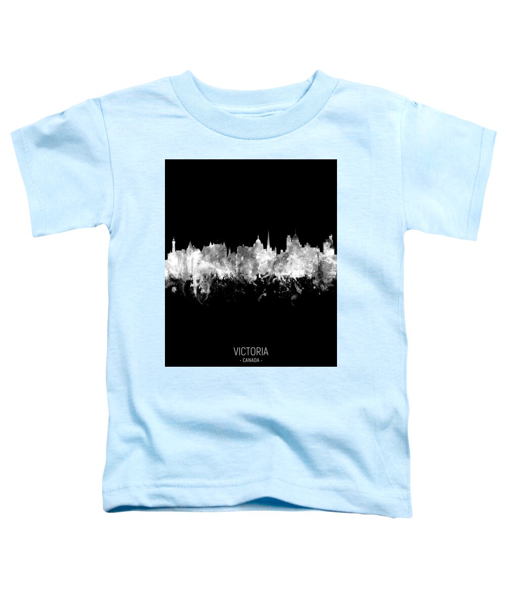 Victoria Toddler T-Shirt featuring the digital art Victoria Canada Skyline #31 by Michael Tompsett