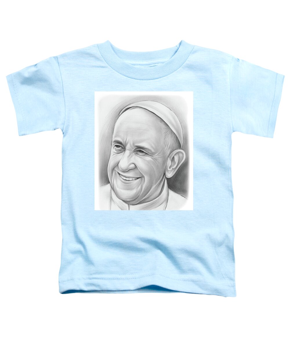 Pope Francis Toddler T-Shirt featuring the drawing Pope Francis #4 by Greg Joens