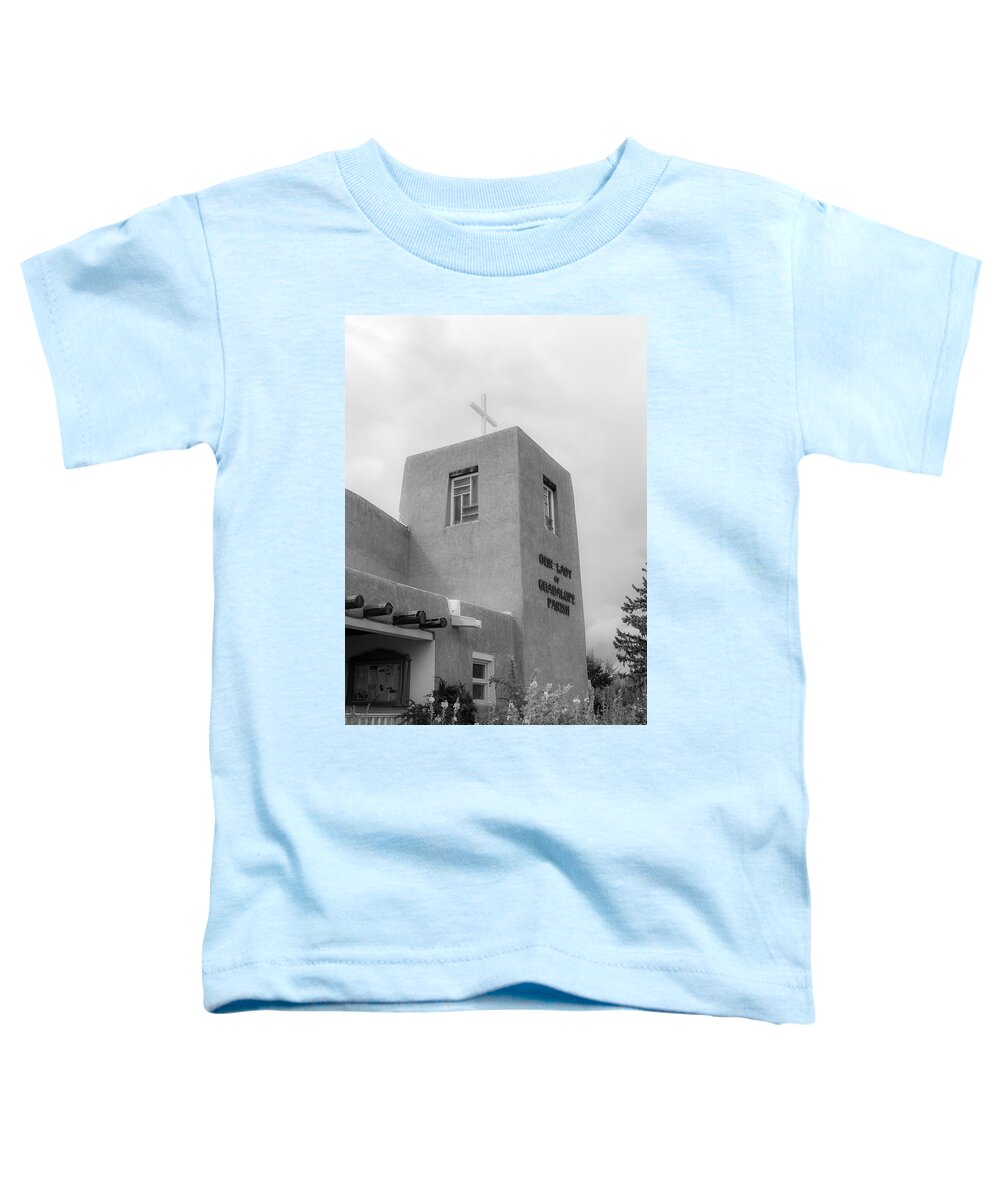 Taos Toddler T-Shirt featuring the photograph Our Lady of Guadalupe Catholic Church #5 by Elijah Rael