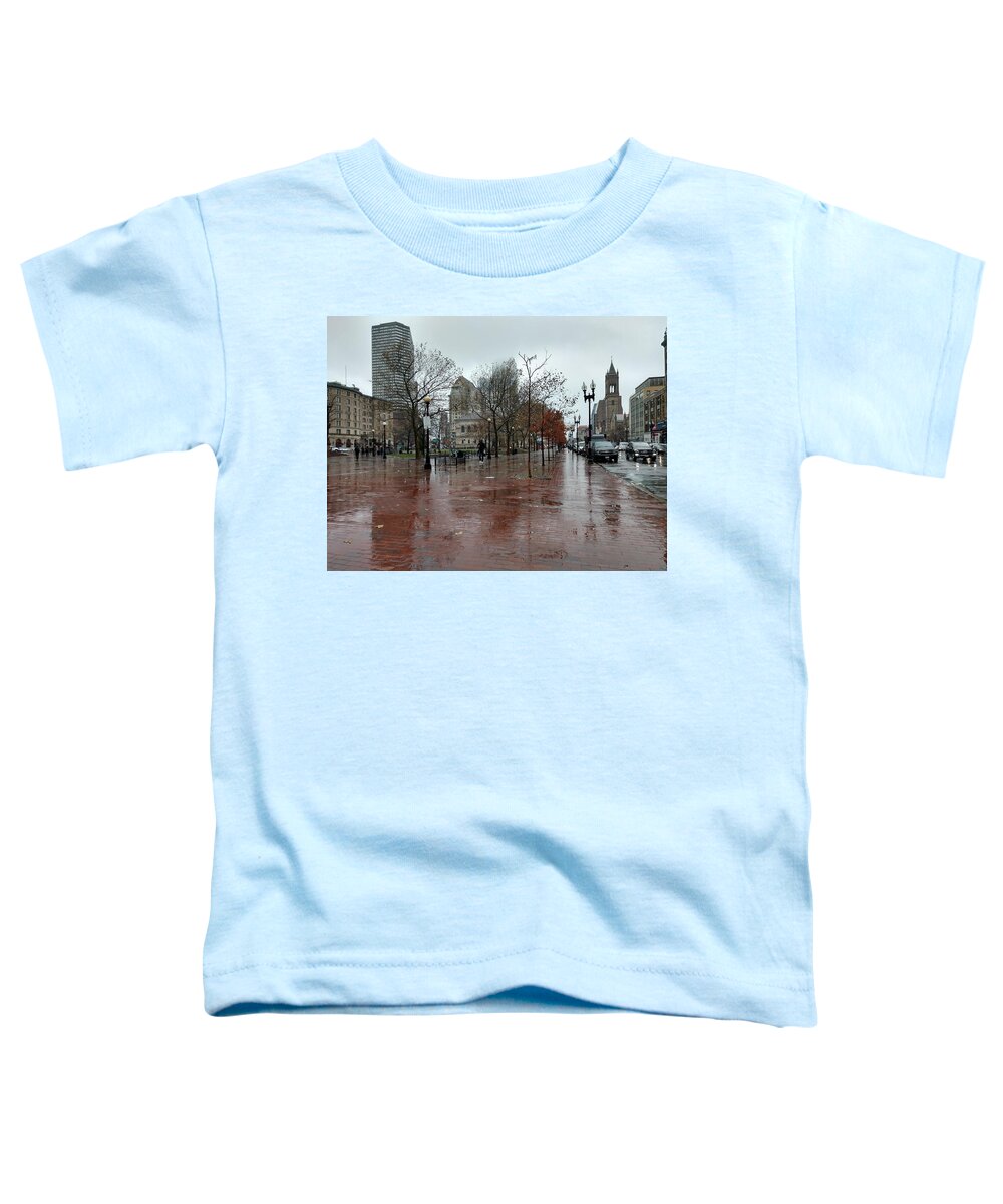 Usa Toddler T-Shirt featuring the photograph Rainy Day In City Of Boston Massachusetts #5 by Alex Grichenko