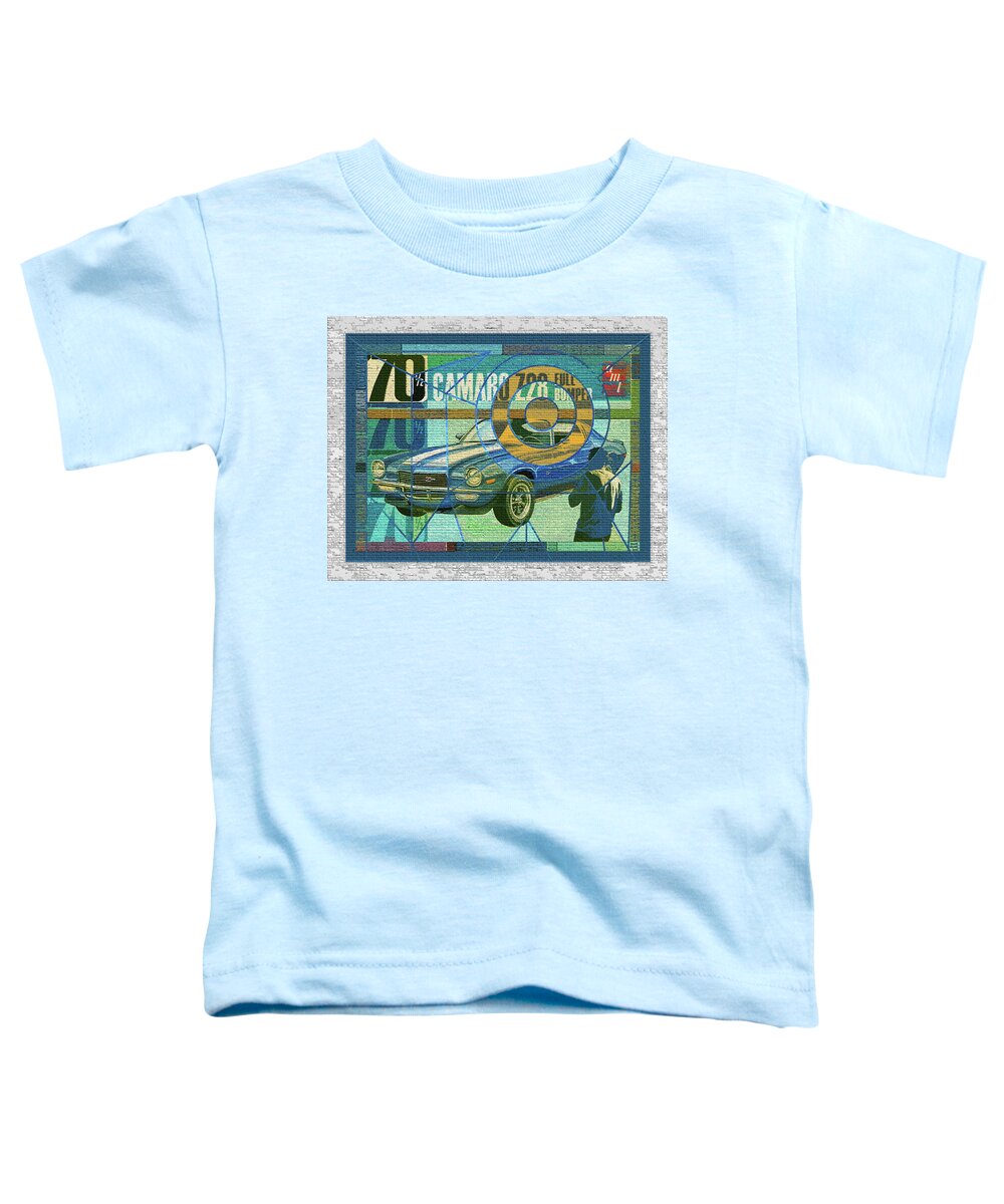 70 Chevy Toddler T-Shirt featuring the digital art 70 Chevy / AMT Camaro by David Squibb