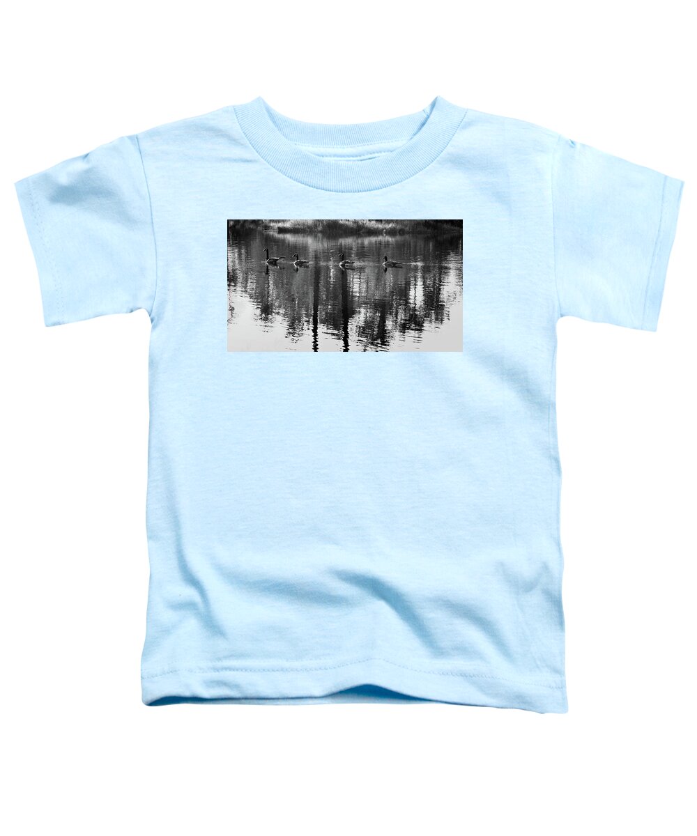 Geese Toddler T-Shirt featuring the photograph A Swim in the Pond by George Taylor