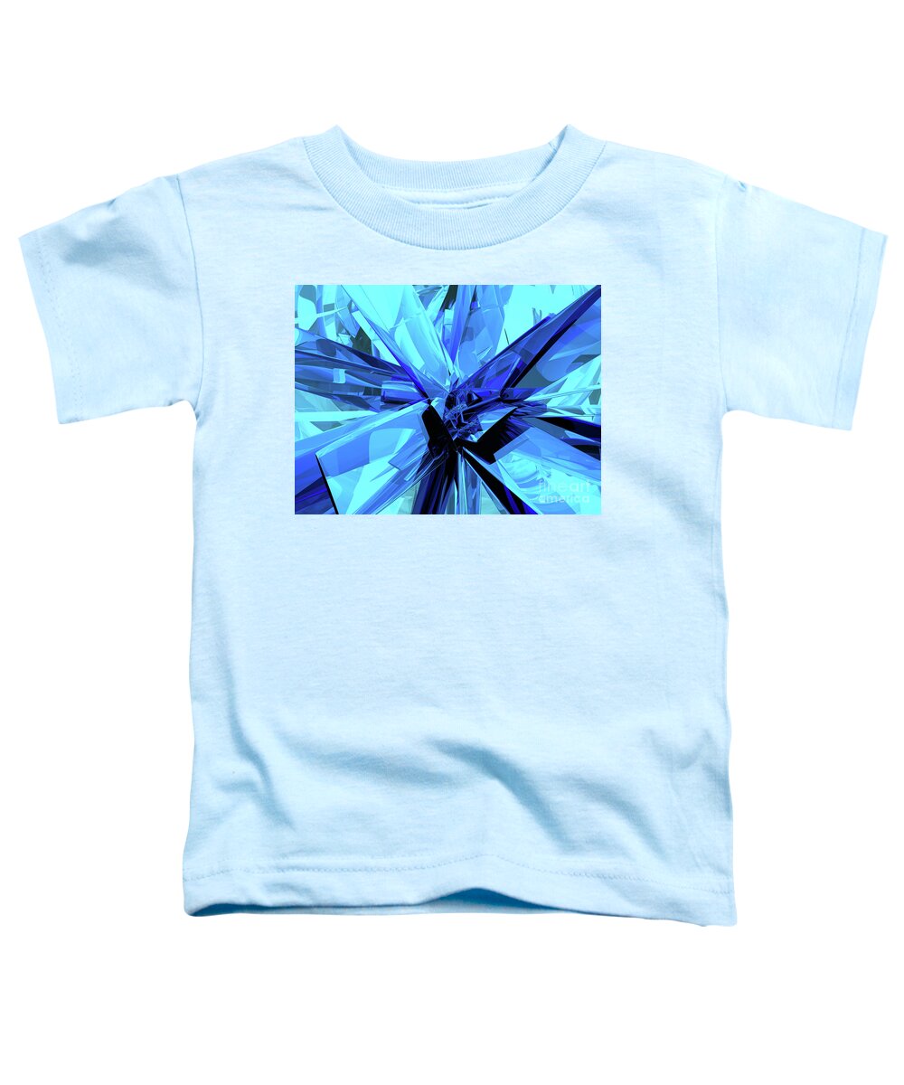 Blue Toddler T-Shirt featuring the digital art Abstract Blue Metal by Phil Perkins