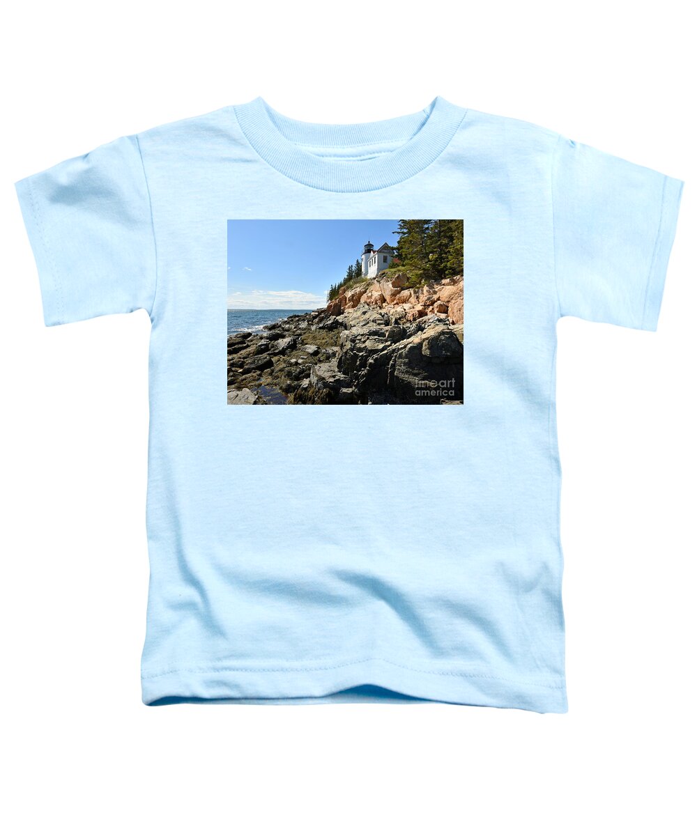 Bass Harbor Head Lighthouse Toddler T-Shirt featuring the photograph Bass Harbor Head Lighthouse #3 by Steve Brown