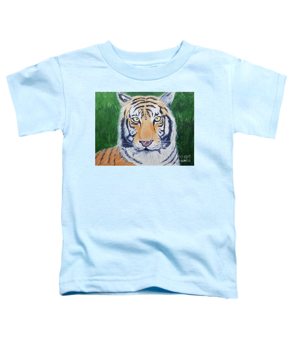 Bengal Toddler T-Shirt featuring the painting Bengal Tiger by Stacy C Bottoms